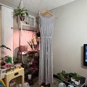 Caution‎ to the Wind Striped Tie Front Sleeveless Jumpsuit Size Small